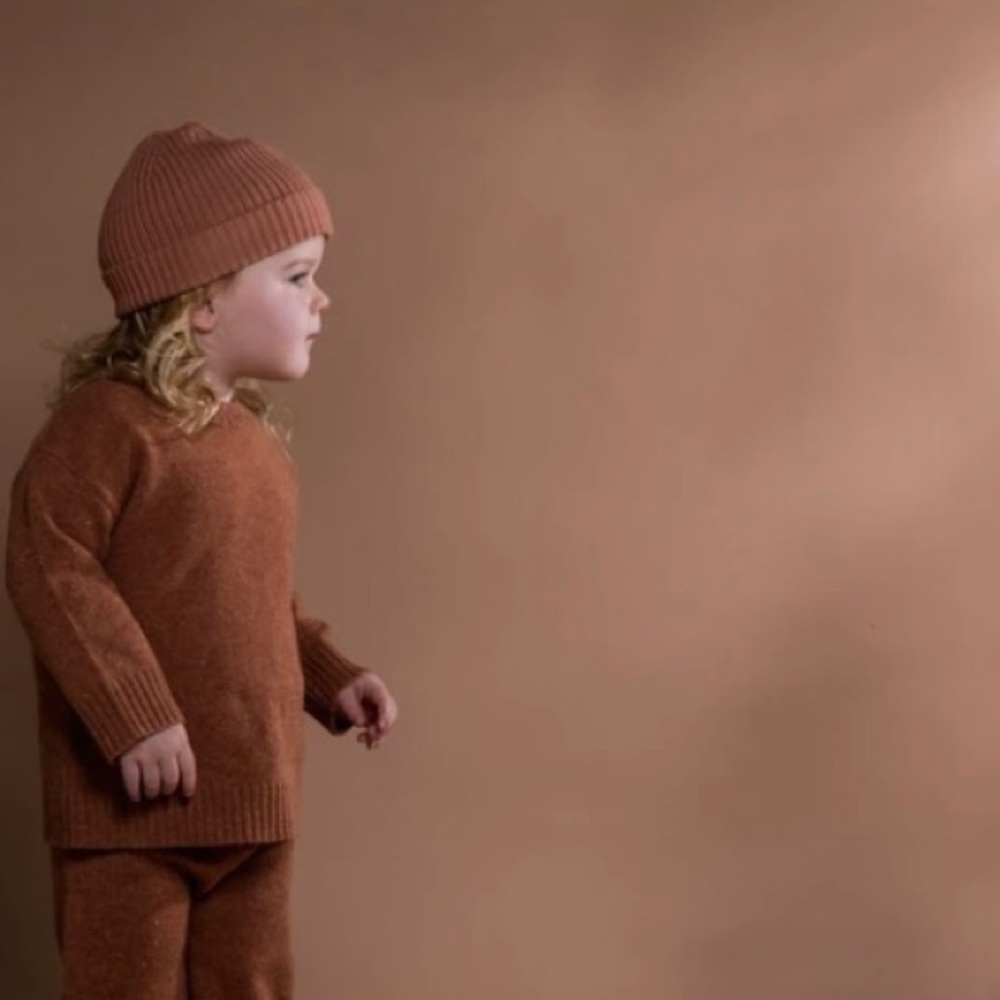 Speckled Merino Pull Over - Clay